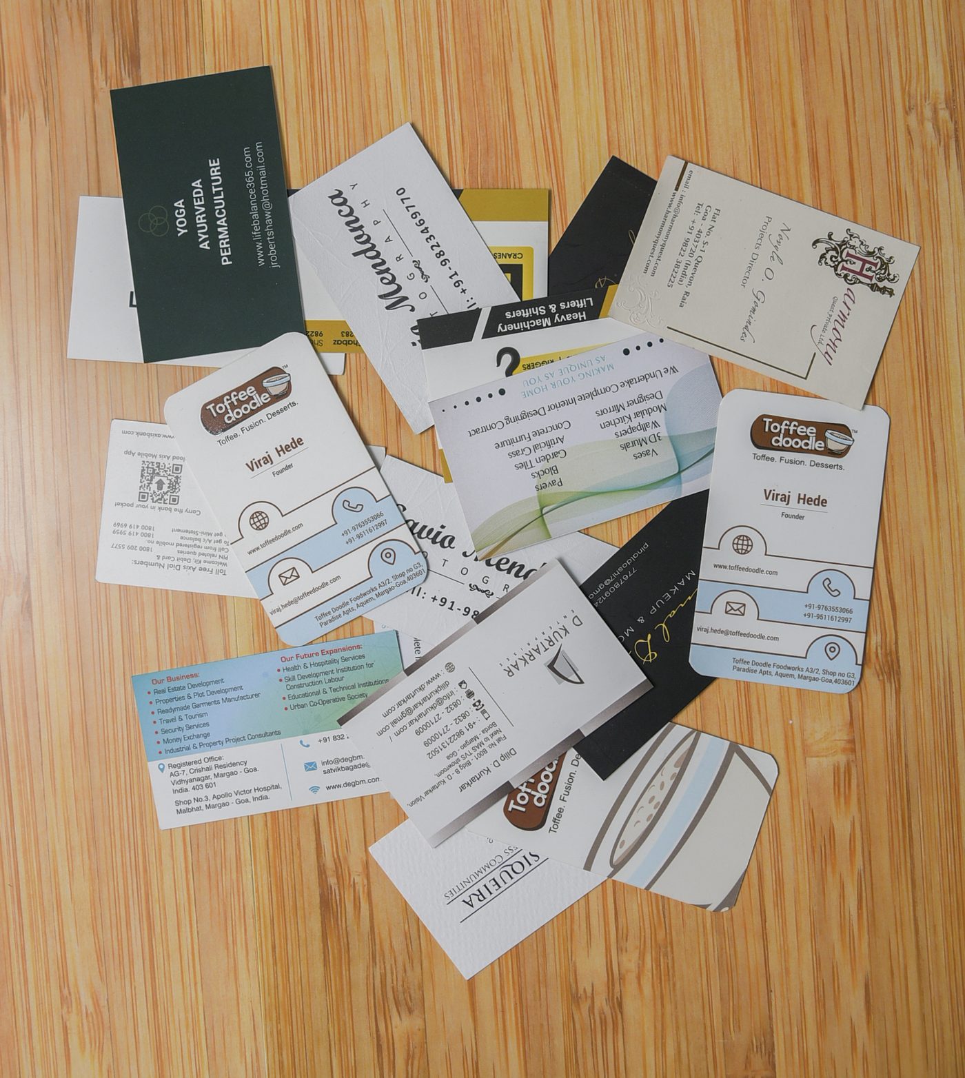 Business card printing samples by Net Global Digital Printing, Margao